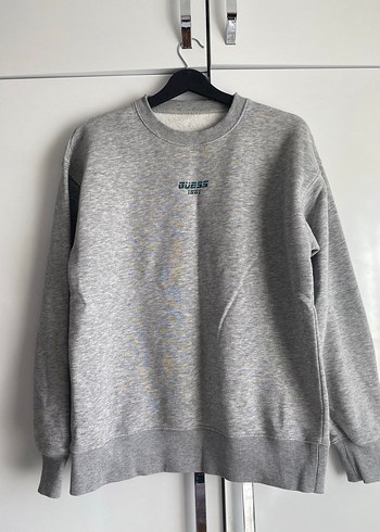 Gri Sweatshirt, Bisiklet Yaka, Salaş Kesim