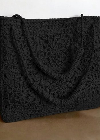 Bohem Dantel Detaylı Örgü Kadın Çanta - Görsel 2