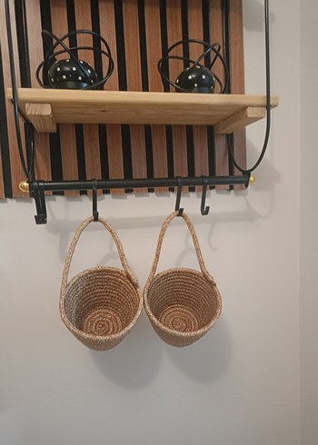 Duvar Askılı Hasır Saksı Sepetleri - Görsel 4