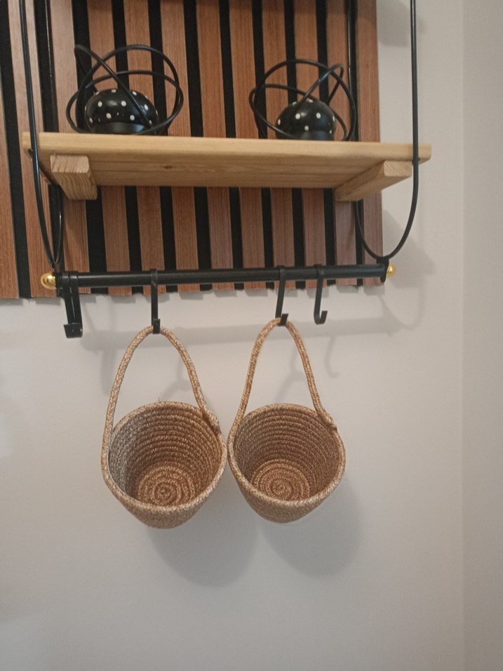 Duvar Askılı Hasır Saksı Sepetleri - Görsel 4
