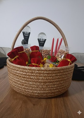 Bej Saplı Örgü Sepet - Görsel 4