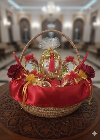 Bej Saplı Örgü Sepet - Görsel 2