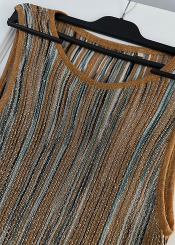 Bohem V Yaka Uzun Örme Elbise - Görsel 2