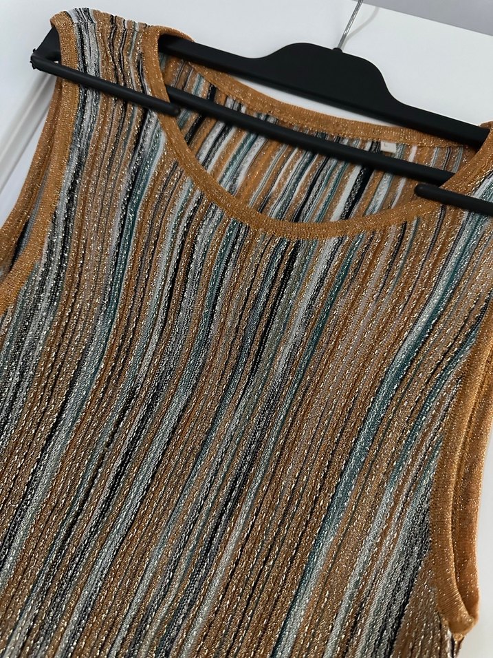 Bohem V Yaka Uzun Örme Elbise - Görsel 2