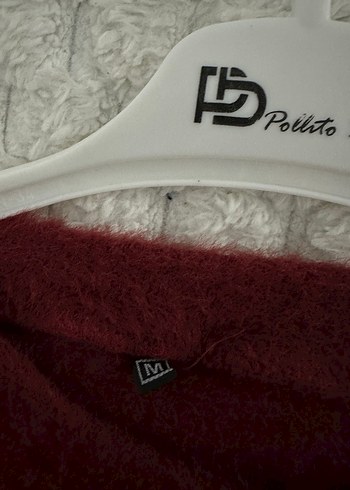 Bordo Örgü Uzun Kollu Triko Kazak - Görsel 2