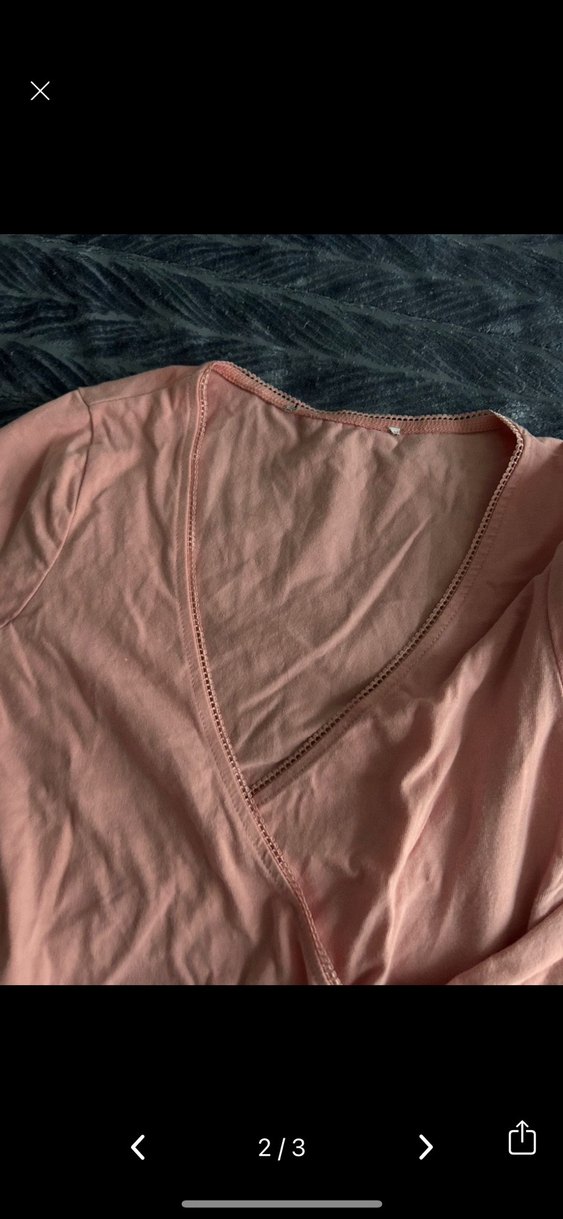 Pembe V Yakalı Uzun Kollu Triko - Görsel 2