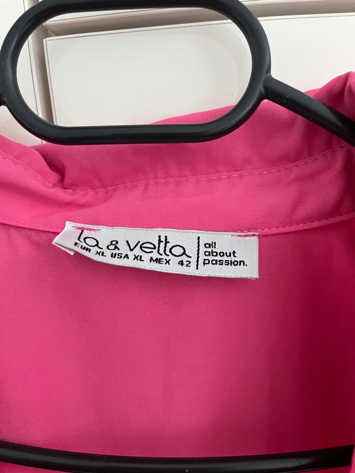 Pembe Düğmeli Kadın Keten Gömlek - Görsel 4