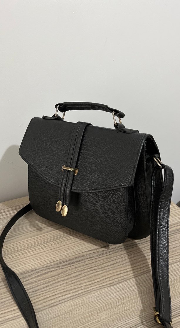 Klasik Siyah Deri Kadın Çanta - Görsel 3