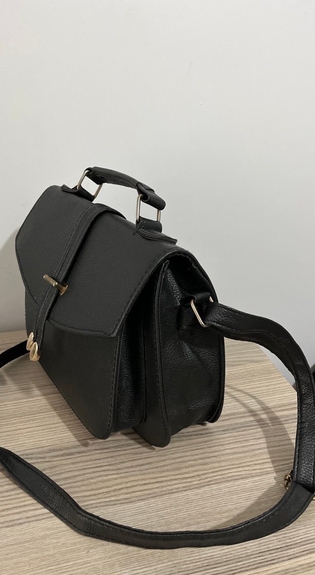 Klasik Siyah Deri Kadın Çanta - Görsel 4