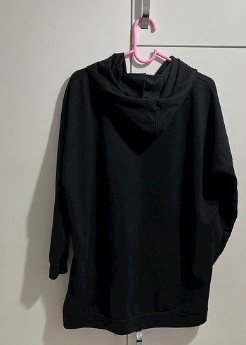 Siyah Kapüşonlu Rahat Kesim Sweatshirt - Görsel 2