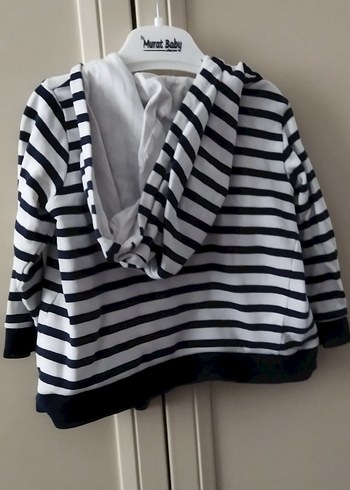 Erkek Çocuk Çizgili Fermuarlı Hırka - Görsel 2