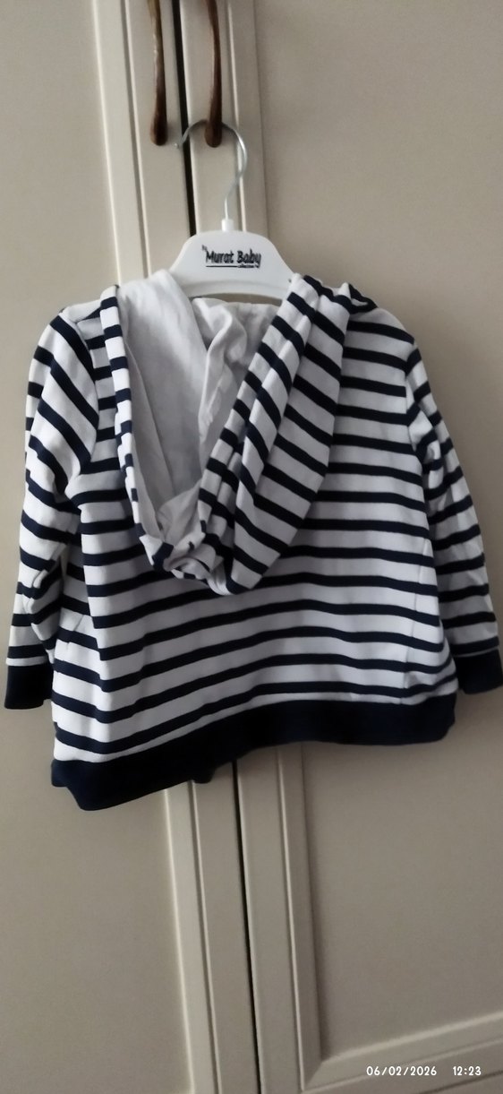 Erkek Çocuk Çizgili Fermuarlı Hırka - Görsel 2