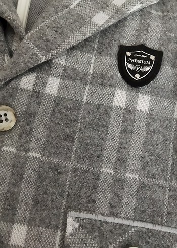 Gri Erkek Çocuk Düğmeli Ceket - Görsel 2