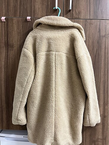 xs Beden camel Renk pelus/yün kaban / mavi