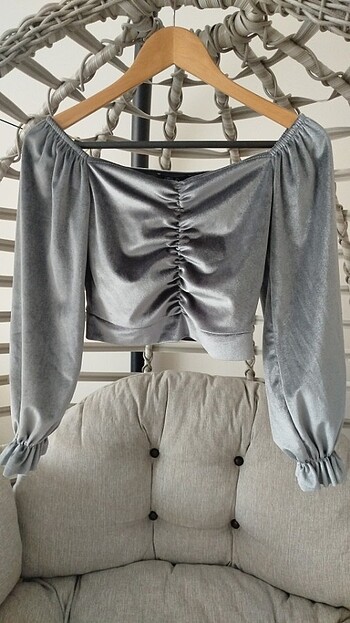 Kadife crop bluz