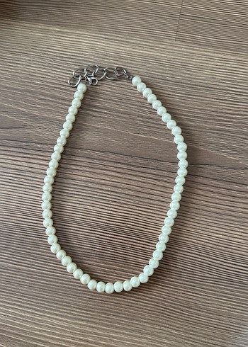 Beyaz Boncuklu Midi Kadın Kolye - Görsel 2