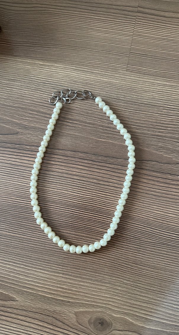 Beyaz Boncuklu Midi Kadın Kolye - Görsel 2