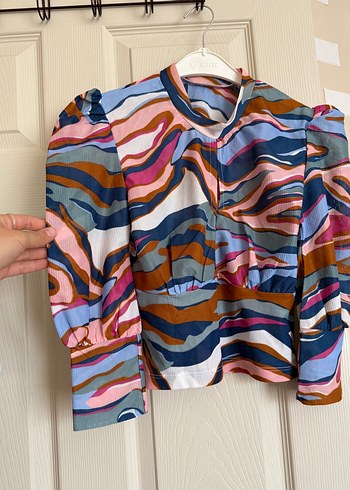 Renkli Tie-Dye Mini Bluz - Görsel 3