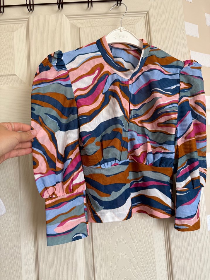 Renkli Tie-Dye Mini Bluz - Görsel 3