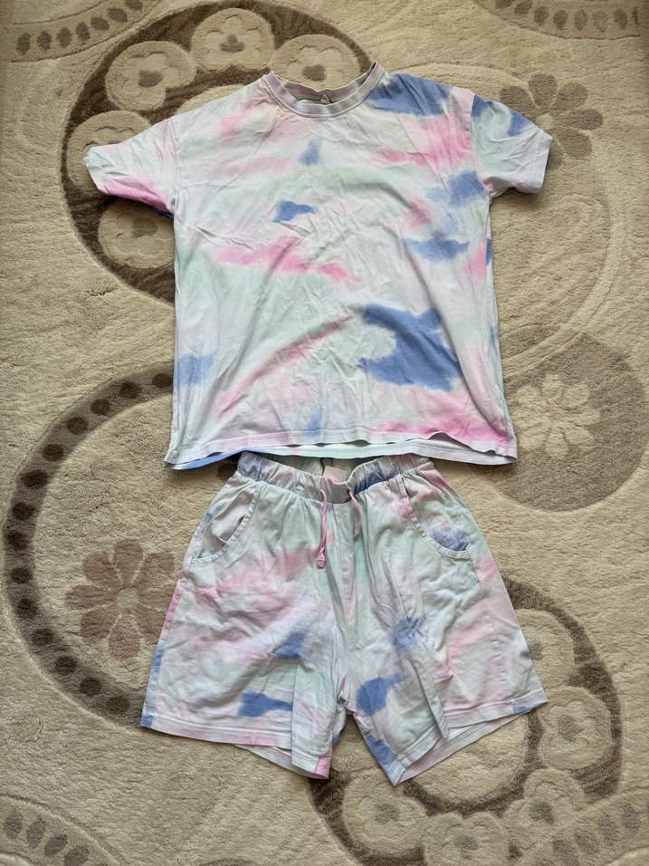 Erkek Bağcıklı Batik Desenli Kısa Takım - Görsel 5