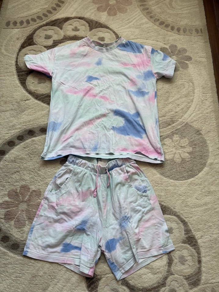 Erkek Bağcıklı Batik Desenli Kısa Takım - Görsel 2