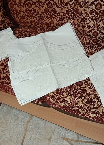 Beden Çeyizlik El işi dantelli pamuk saten nevresim takımı