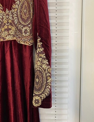 38 Beden bordo Renk Abiye bindallı elbise