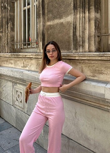 Crop Pantolon Biyeli Takım 