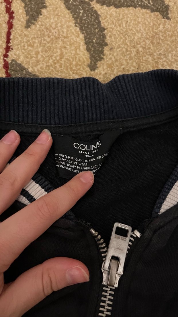 Siyah Denim Kollu Fermuarlı Mont - Görsel 2