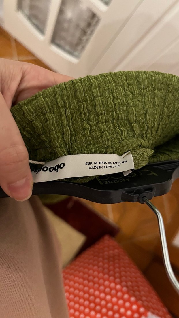 Yeşil Bol Kesim Pliseli Keten Kadın Pantolon - Görsel 3