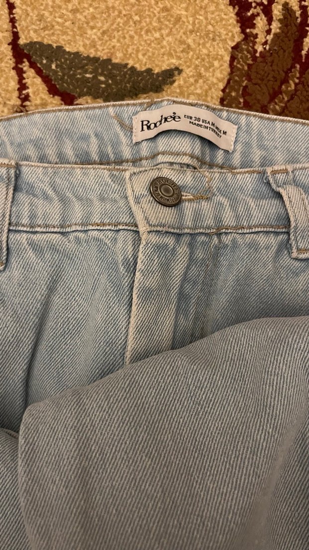 Gri Bol Kesim Midi Kadın Kot Pantolon - Görsel 2