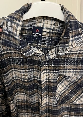 Gri Ekoseli Uzun Kollu Kadın Gömlek - Görsel 2