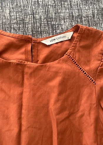 Kadın Kahverengi Keten Uzun Kollu Bluz - Görsel 4