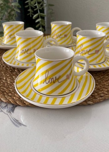 Sarı Çizgili 6'lı Fincan Seti - Görsel 2