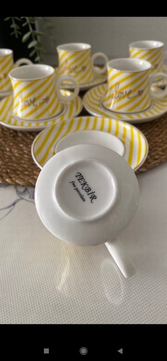 Sarı Çizgili 6'lı Fincan Seti - Görsel 3