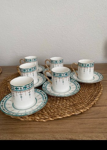 Turkuaz Desenli Altılı Kahve Fincanı Seti - Görsel 3