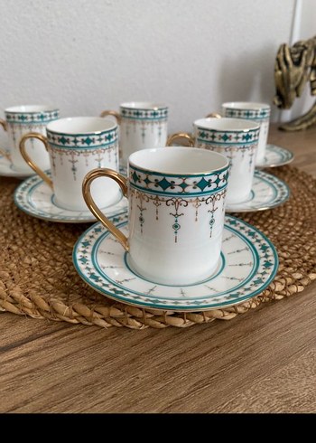 Turkuaz Desenli Altılı Kahve Fincanı Seti - Görsel 2
