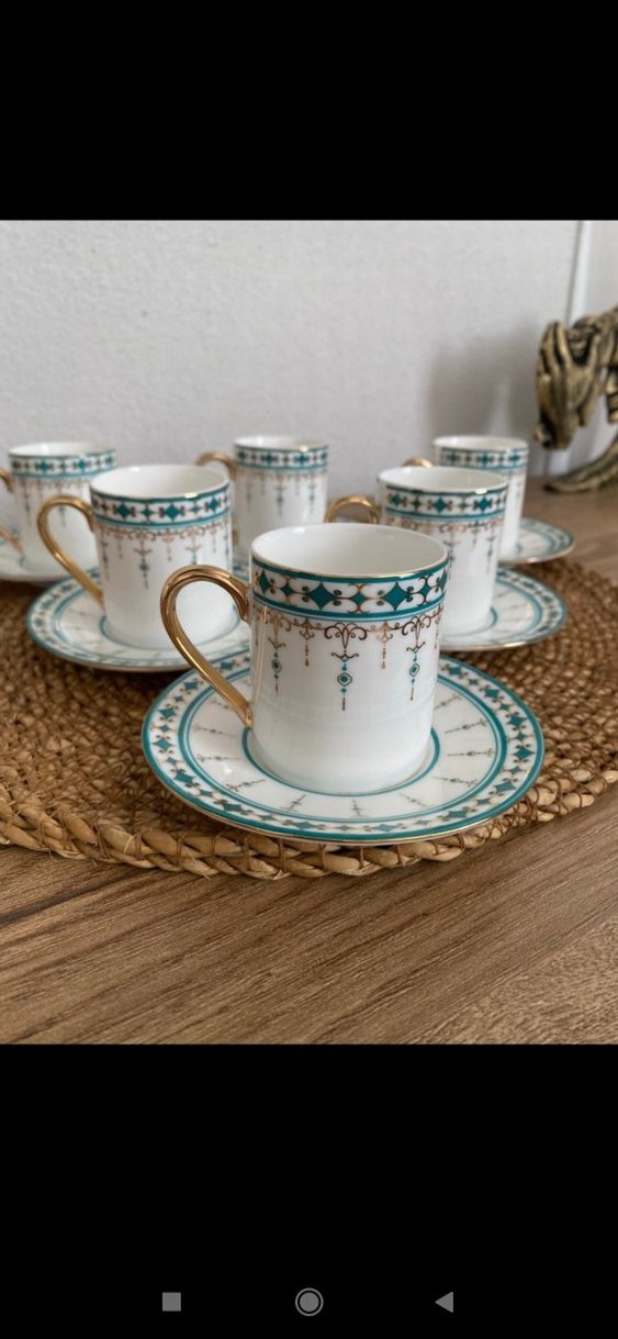 Turkuaz Desenli Altılı Kahve Fincanı Seti - Görsel 2