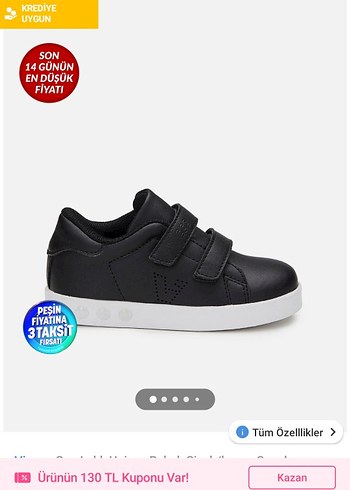 vicco Erkek Çocuk Siyah Cırt Cırtlı Spor Ayakkabı - Görsel 5