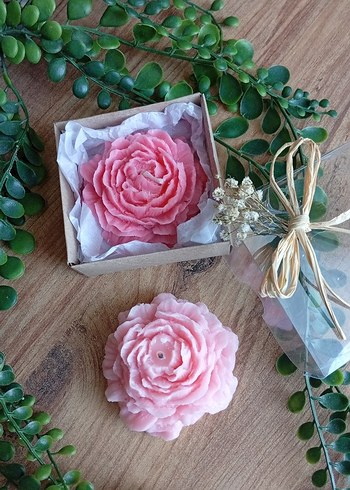 Beden Pastel Pembe Gül Şeklinde Mum (15 adet )
