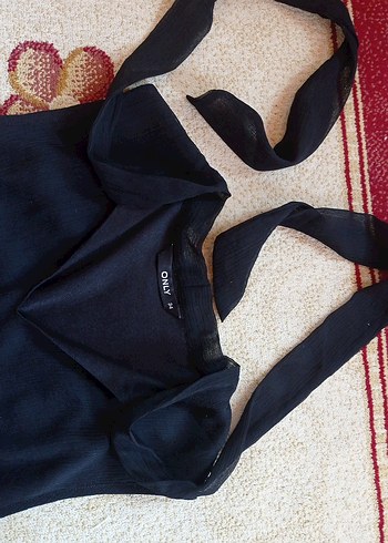 Only Siyah Katlı elbise