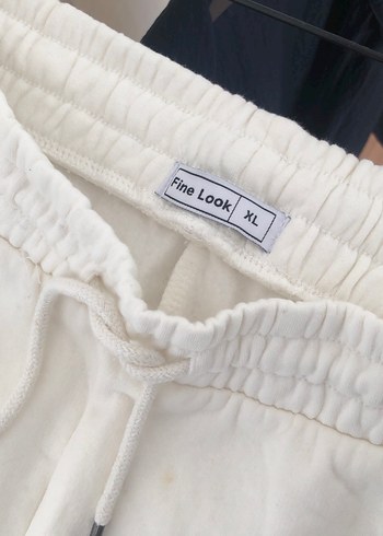 Beyaz/krem sweat pantolon