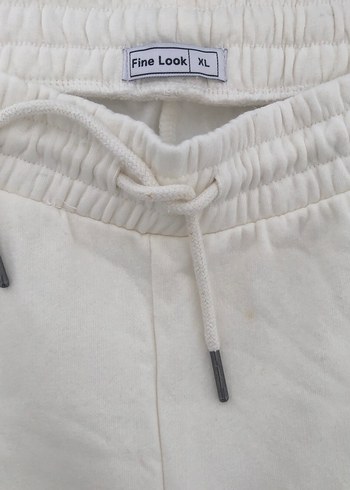 Beyaz/krem sweat pantolon