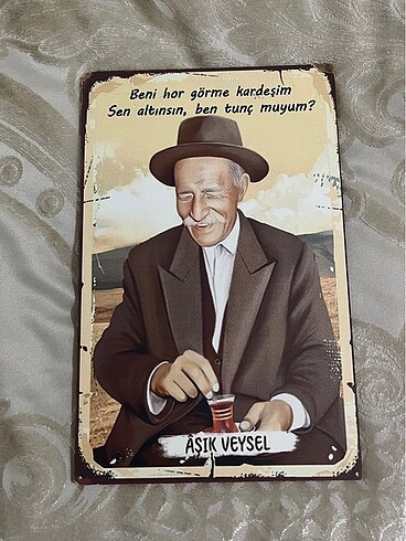 Aşık Veysel ahşap poster