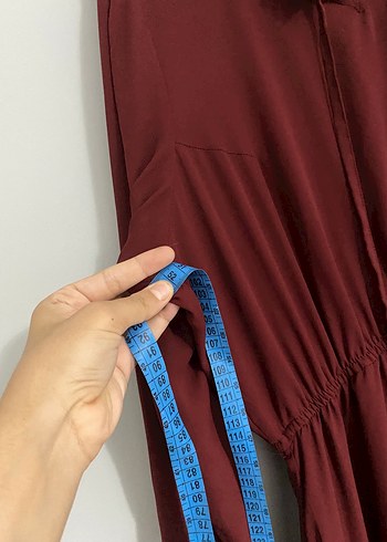 48 Beden bordo Renk Bordo Uzun Kollu Bohem Salaş Elbise