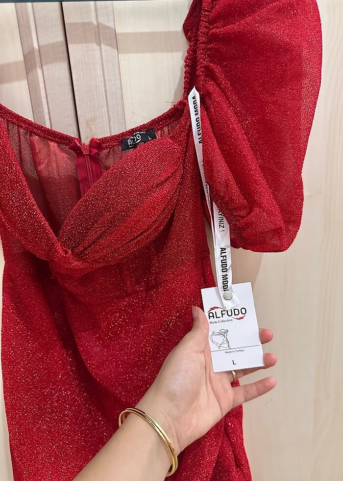 Simli Mini Elbise - Görsel 3