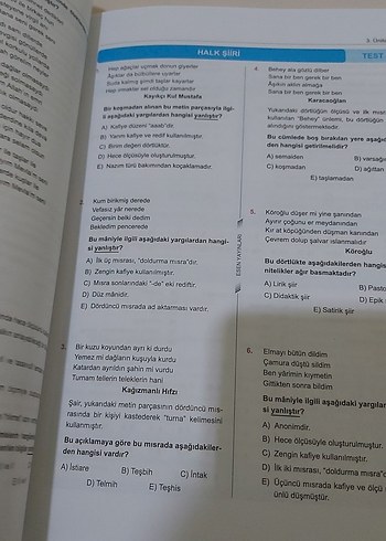 10. Sınıf Türk Dili ve Edebiyatı Soru Bankası - Görsel 4