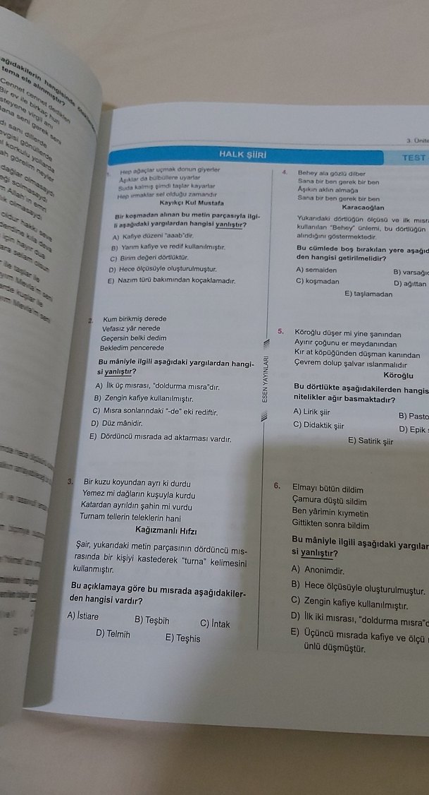 10. Sınıf Türk Dili ve Edebiyatı Soru Bankası - Görsel 4