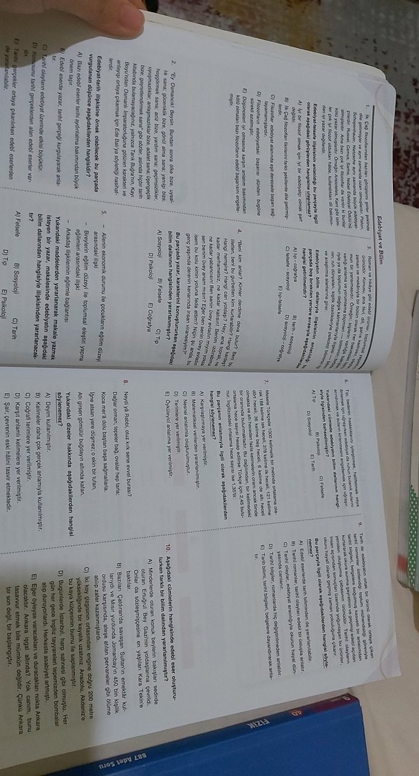 9. Sınıf Türk Dili ve Edebiyatı Soru Bankası - Görsel 5