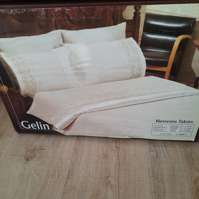 Saten İşlemeli Beyaz Nevresim Takımı - Görsel 2